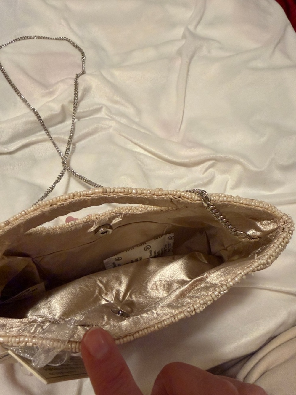 Beaded Flamingo Crossbody Bag - Pink & Cream - Picture 4 of 5